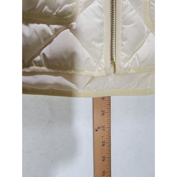 Women's White J Crew Quilted Down Vest - Medium - Picture 4 of 7
